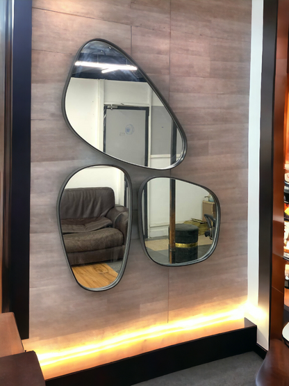 Pebble Luxe Trio Wall Mirror Set - The Gharnish - A Unit of Satkala Creations