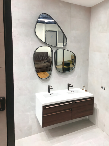 Pebble Luxe Trio Wall Mirror Set - The Gharnish - A Unit of Satkala Creations