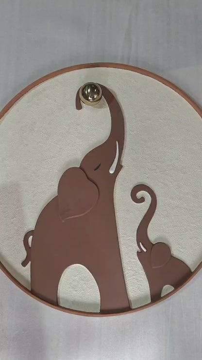 Elephant Family Circle Wall Art