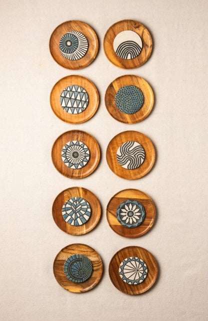 Artisan Carved Wooden Wall Sculpture – Set of 12 Framed Panels | Handcrafted Wall Art Decor - The Gharnish - A Unit of Satkala Creations
