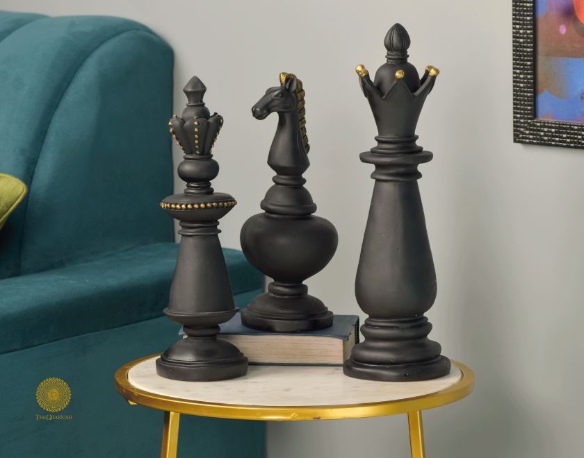 Black abstract chessman figurine from The Gharnish Special Chessman Artifact collection by Satkala Creations.