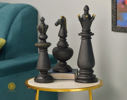 Black abstract chessman figurine from The Gharnish Special Chessman Artifact collection by Satkala Creations.