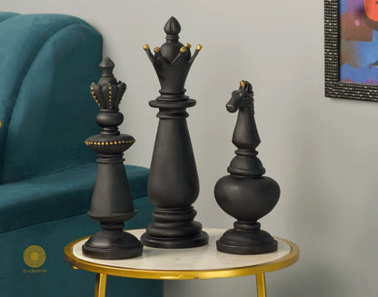 Black abstract chessman figurine by The Gharnish, a unique artifact from the Special Chessman collection, part of Satkala Creations.