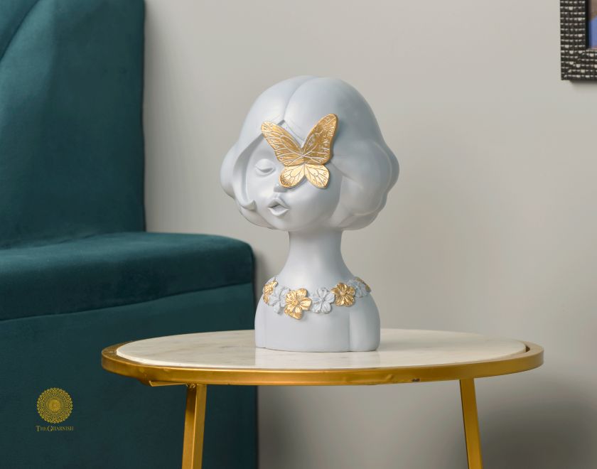 Abstract Springtime Girl Sculpture by The Gharnish, 10x6 inches, decorative abstract figurine representing a girl in springtime style.