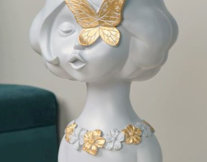Abstract Springtime Girl sculpture by The Gharnish, 10x6 inches, an abstract figurine with a delicate, artistic design.