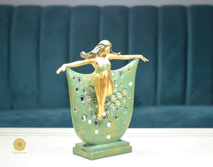 Abstract mirror angel figurine by The Gharnish, a unique decorative showpiece with artistic design from Satkala Creations.