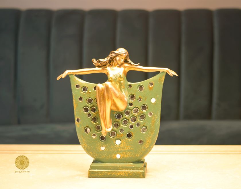 Abstract Mirror Angel Showpiece by The Gharnish, featuring a sleek, artistic angel figurine with reflective surface for decorative display.