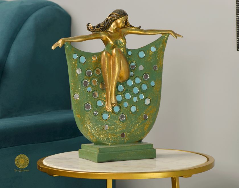 Abstract mirror angel showpiece by The Gharnish, a decorative figurine with a modern, artistic design for home decor.
