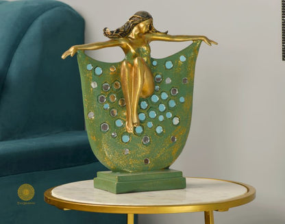 Abstract mirror angel showpiece by The Gharnish, a decorative figurine with a modern, artistic design for home decor.