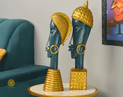 Decorative African Totem Statue (4x17 Inches) Each Approx - The Gharnish - A Unit of Satkala Creations
