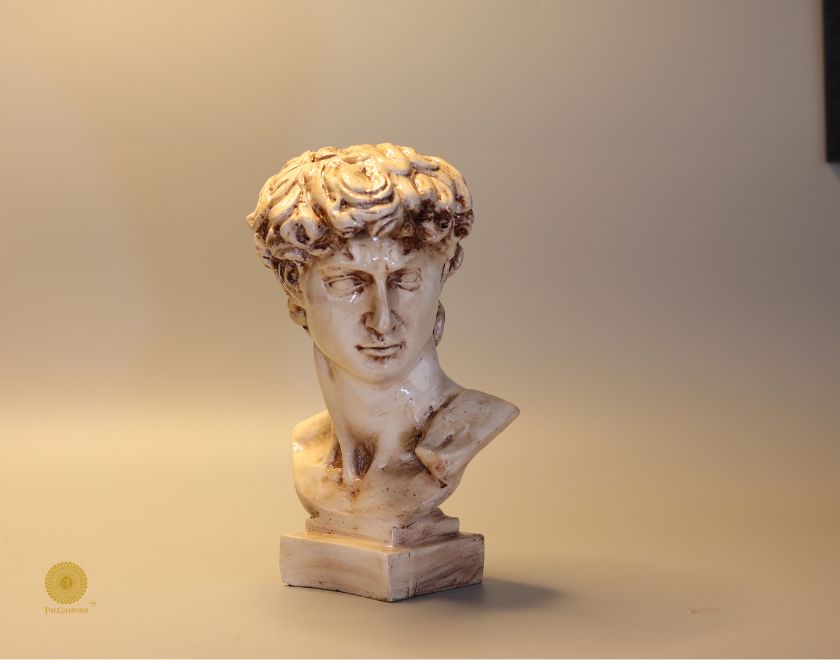 Modern abstract Roman sculpture figurine by The Gharnish, showcasing artistic and natural stone-like details.