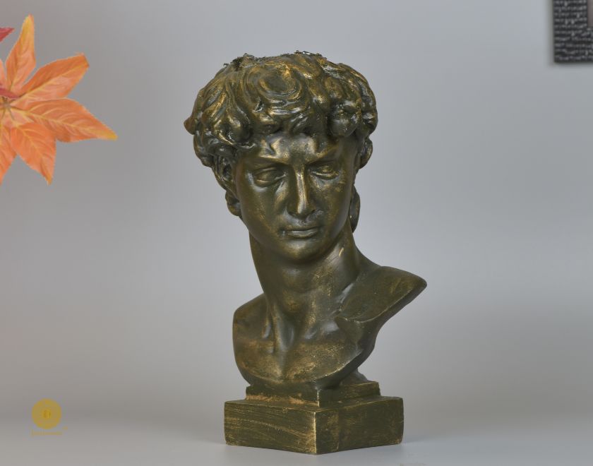 Abstract Roman sculpture by The Gharnish, modern art figurine with natural finish, showcases elegant abstract design.