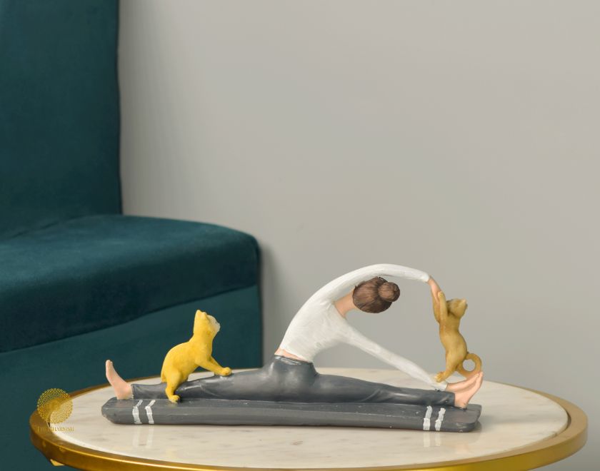 Cat Yoga Showpiece - The Gharnish - A Unit of Satkala Creations
