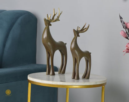 Grey Reindeer Family Figurine from The Gharnish animal figurines collection, featuring a detailed reindeer family display.