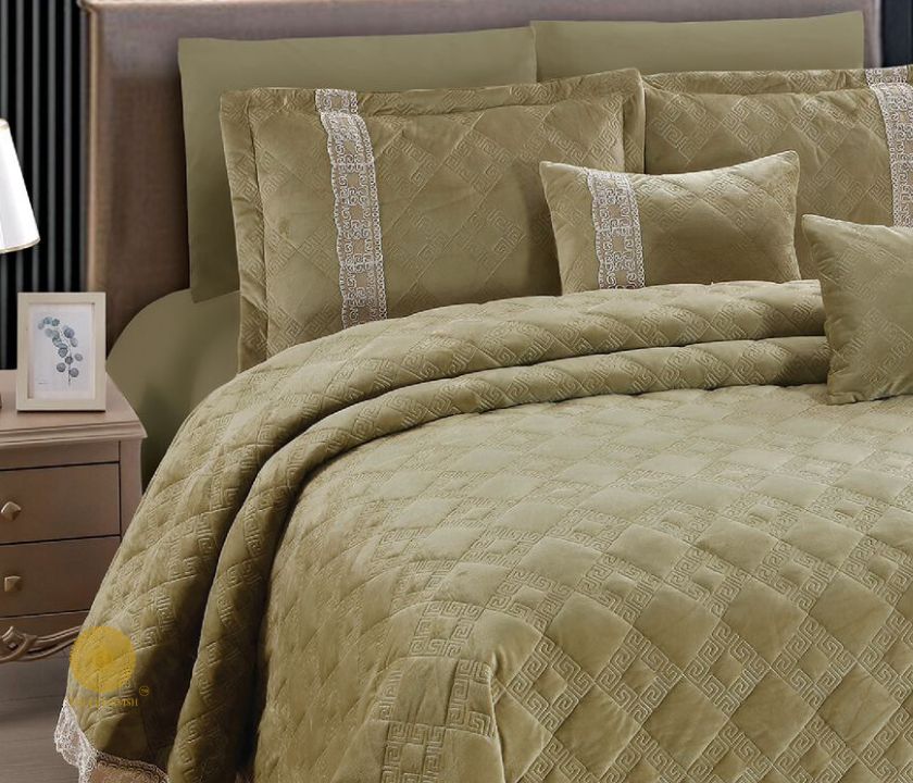 Luxury quilted bedding set by The Gharnish, super soft premium warm quilted bedding collection with multiple pieces for cozy comfort.