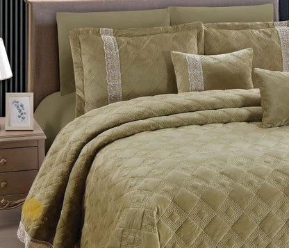Luxury quilted bedding set by The Gharnish, super soft premium warm quilted bedding collection with multiple pieces for cozy comfort.