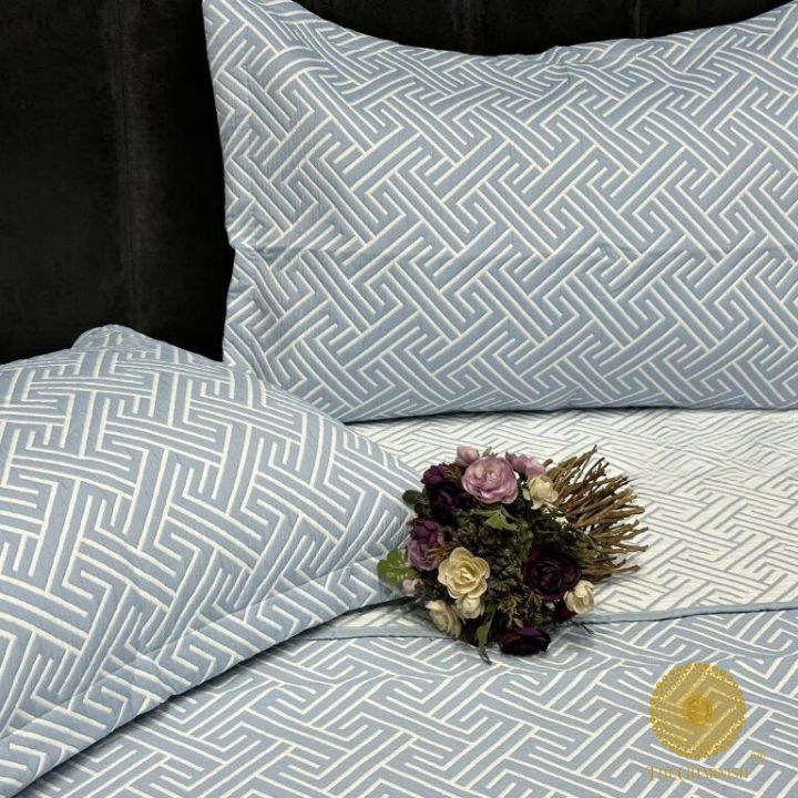 Cally Lilly Premium Quilted Bedding Set by The Gharnish features a soft, stylish quilted design perfect for a cozy bedroom.