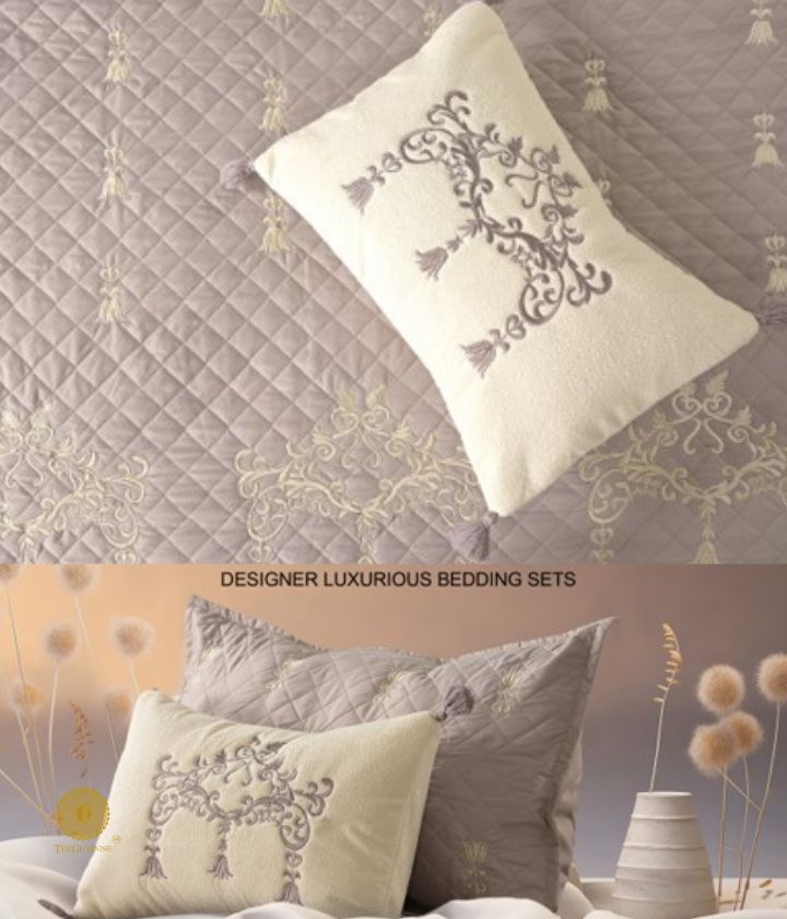 Designer Bedding Set / 5Pcs Bedding Set for Summer - The Gharnish - A Unit of Satkala Creations