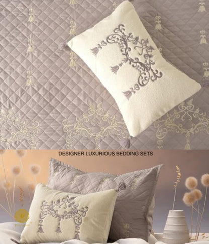 Designer Bedding Set / 5Pcs Bedding Set for Summer - The Gharnish - A Unit of Satkala Creations