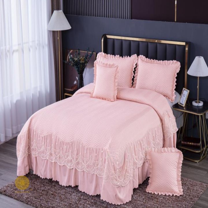 Premium Laced Bedding Set by The Gharnish, featuring elegant lace details on soft, high-quality bedding for a luxurious bedroom look