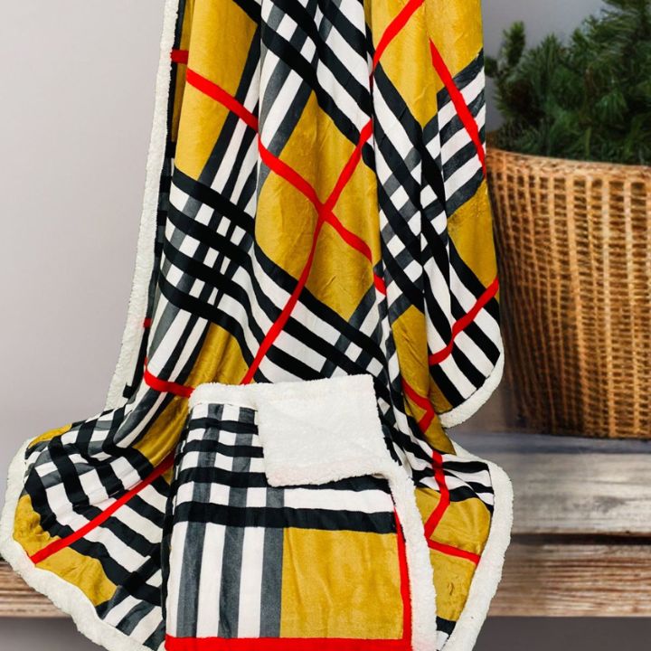 Designer Single Sherpa Blanket by The Gharnish, cozy and soft blanket with stylish design, perfect for warmth and comfort.