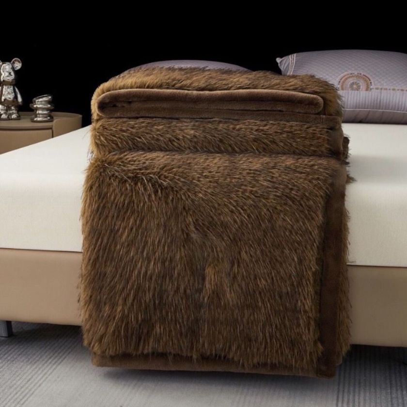 Premium Korean Mink Cashmere Double Ply Blanket by The Gharnish, showcasing soft, luxurious double-layer cashmere fabric.