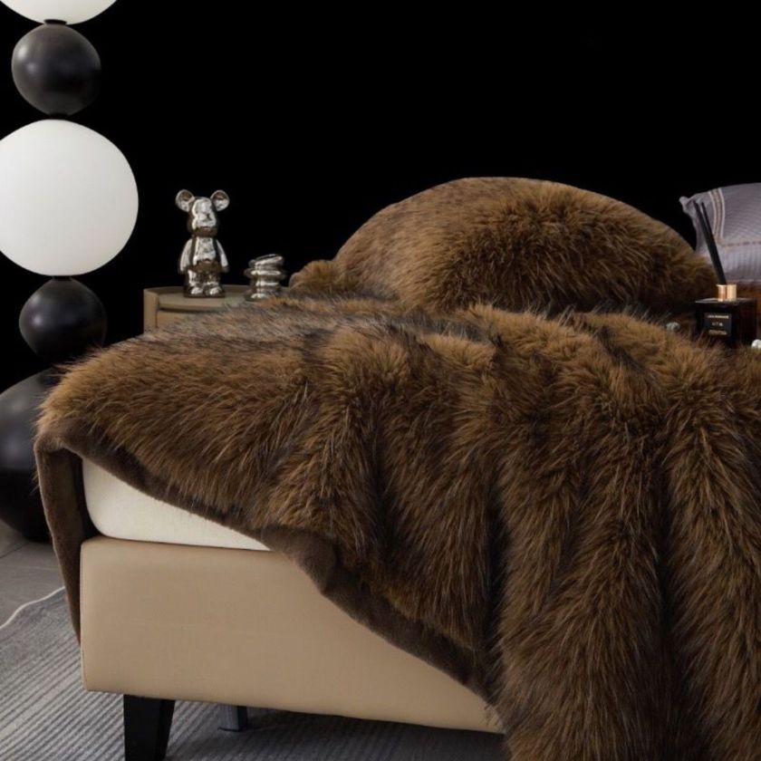 Premium Korean mink cashmere double ply blanket by The Gharnish, showcasing soft, luxurious fabric and cozy double-layer design.