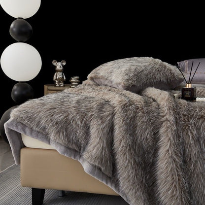 Premium Korean mink cashmere double ply blanket by The Gharnish, showcasing soft, luxurious fabric and cozy double-layer design.