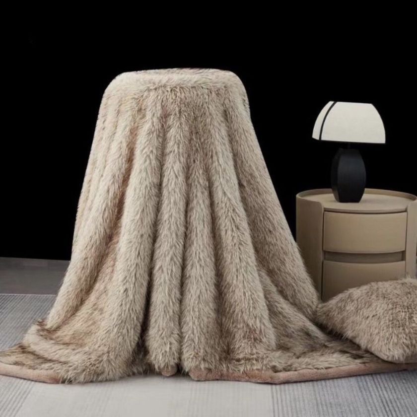 Premium Korean mink cashmere double ply blanket by The Gharnish, showcasing soft, luxurious fabric and cozy double-layer design.