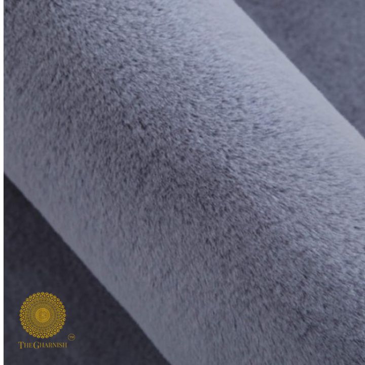 Black rabbit fur plush carpet by The Gharnish, premium soft and luxurious, 2x5 feet, limited edition quality carpet.