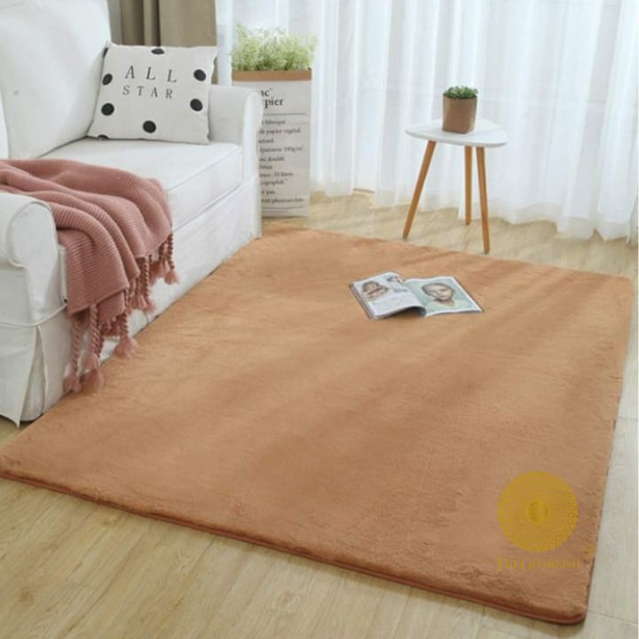 Black rabbit fur plush carpet by The Gharnish, premium soft texture, 2x5 feet, limited edition, high-quality home decor.