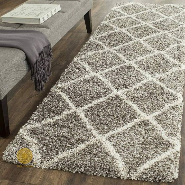 Black Mejestic Soft Bedside Runner carpet by The Gharnish, featuring plush texture and elegant design for bedside decor.