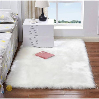 Modern and stylish faux fur carpet by The Gharnish, featuring a soft, plush texture in a 3x5 feet size.