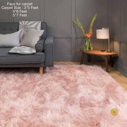 Modern stylish faux fur carpet by The Gharnish, featuring soft texture and contemporary design, measuring 3x5 feet.