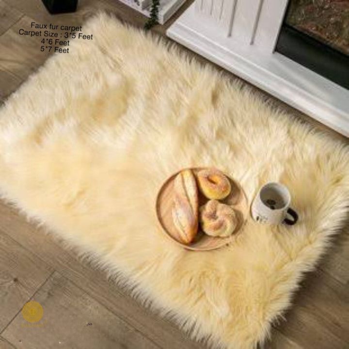 Modern and stylish faux fur carpet by The Gharnish, 3x5 feet, with plush texture and contemporary design for cozy interiors.
