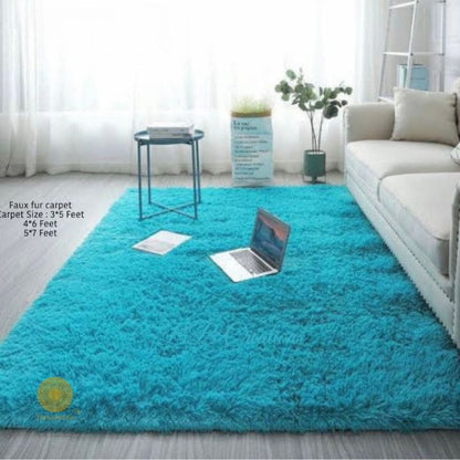 Modern stylish faux fur carpet by The Gharnish, 3x5 feet, soft texture, contemporary design, perfect for living room or bedroom decor.
