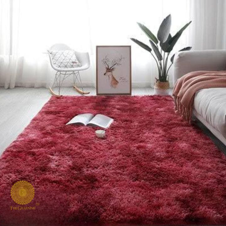 Modern stylish faux fur carpet by The Gharnish, measuring 3x5 feet, featuring a soft, plush texture and contemporary design.