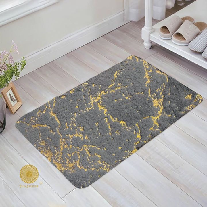 Imported Faux Furr Door Mat by The Gharnish, plush carpet-style door mat with soft faux fur texture for stylish entryway decor.
