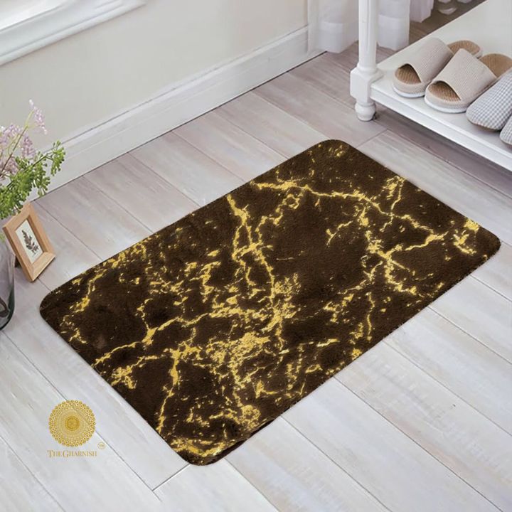 Imported Faux Furr Door Mat by The Gharnish, soft plush carpet-style door mat with faux fur texture for indoor use.