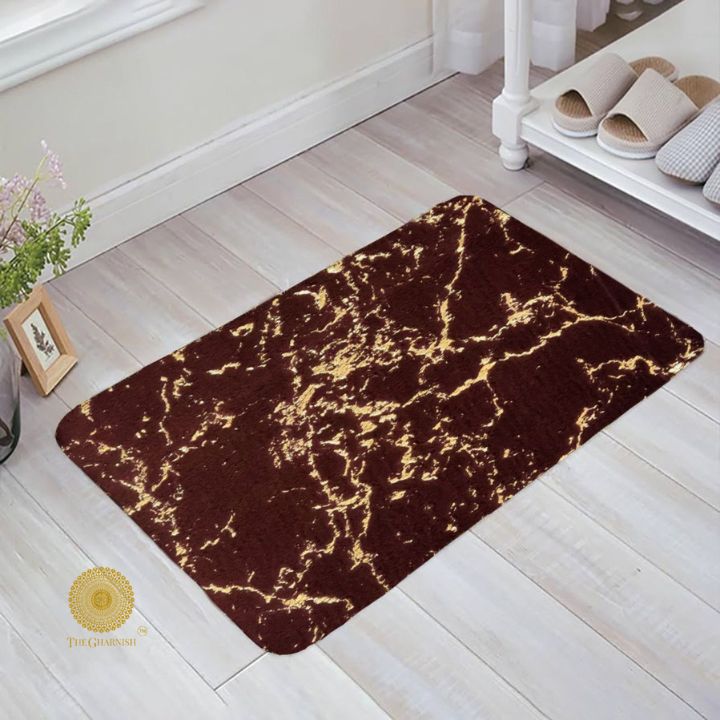 Imported Faux Furr Door Mat from The Gharnish, a stylish carpet-style door mat with soft faux fur texture and decorative design.