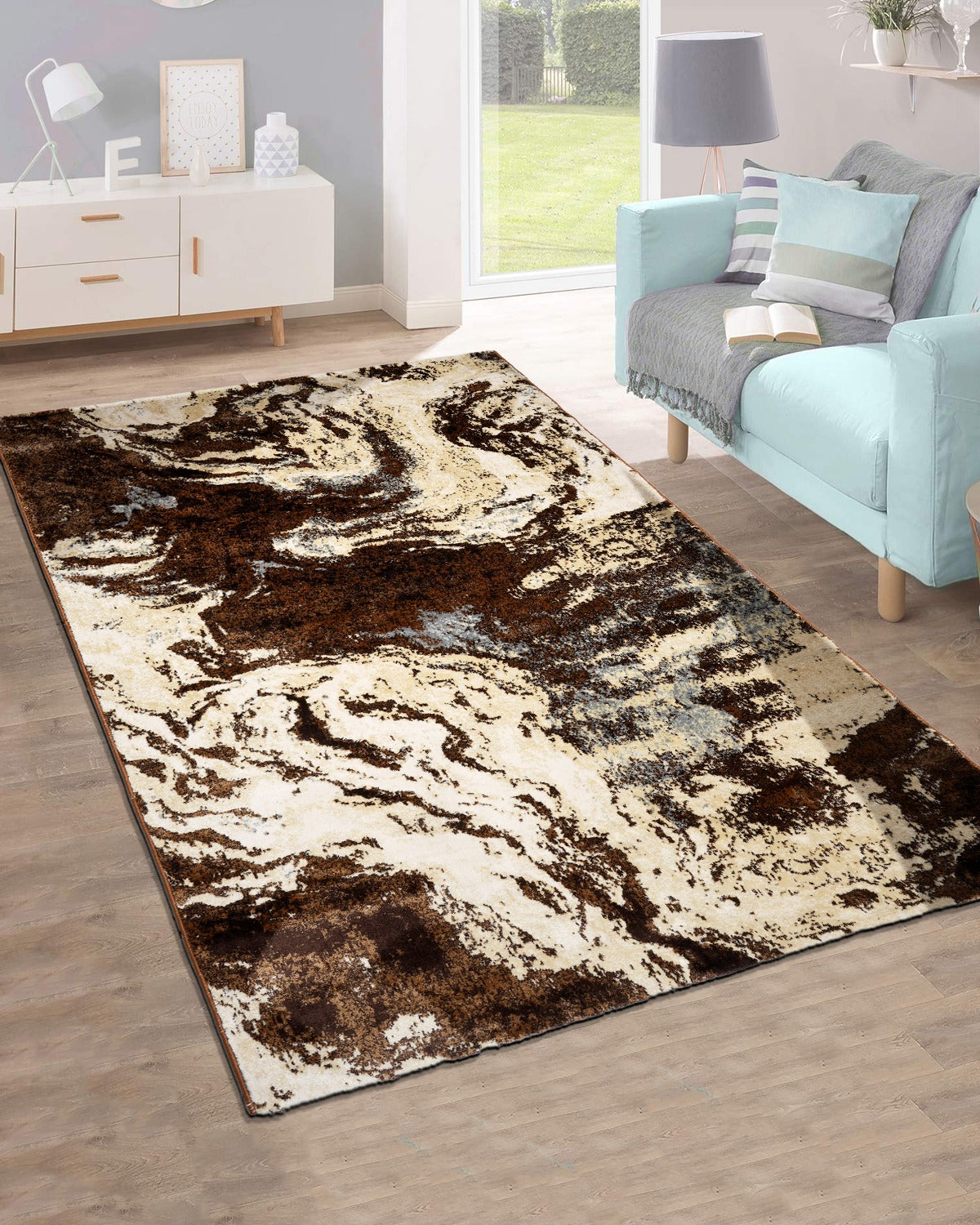 Modern Turkish carpet by The Gharnish featuring intricate patterns and vibrant colors, showcasing a stylish and decorative design.