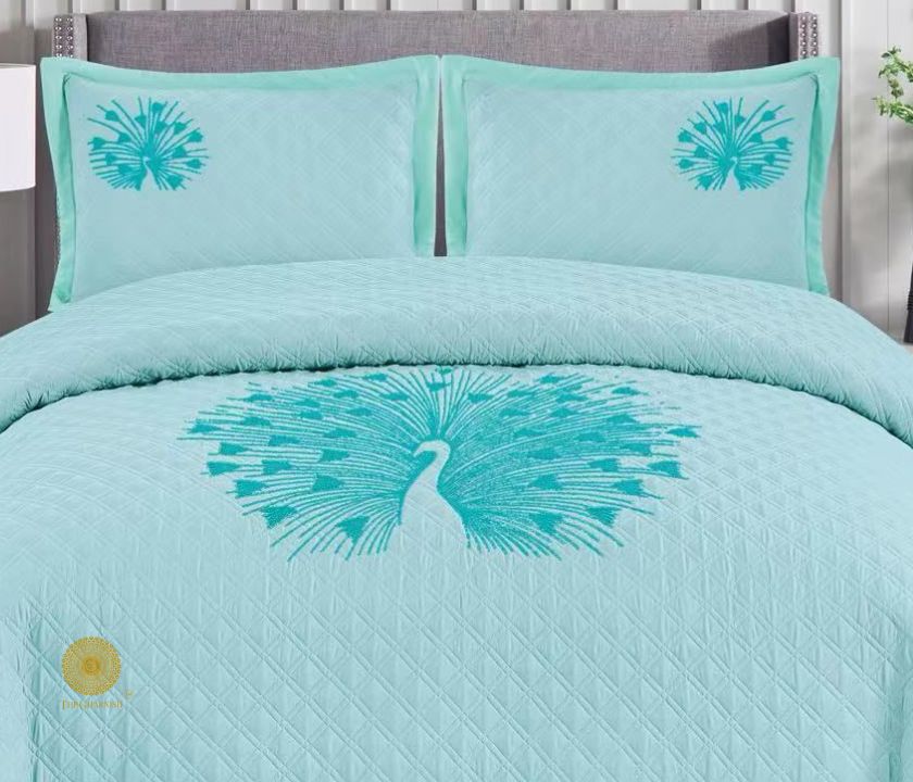 Paradise Solid All Season Bedding Set with embroidery by The Gharnish, featuring soft, durable fabric and intricate embroidered details.