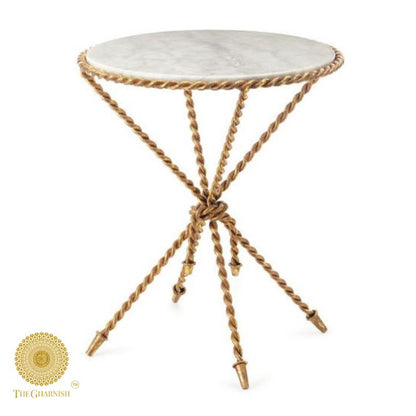 Tazio Marble Side Table - The Gharnish - A Unit of Satkala Creations
