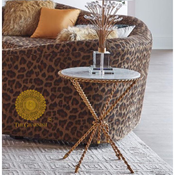 Tazio Marble Side Table - The Gharnish - A Unit of Satkala Creations