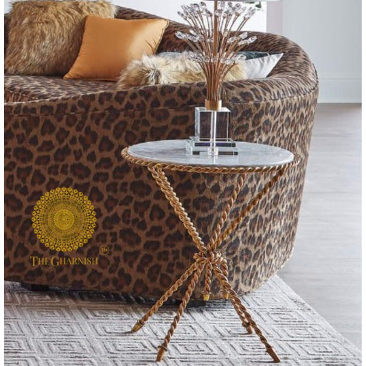 Tazio Marble Side Table - The Gharnish - A Unit of Satkala Creations