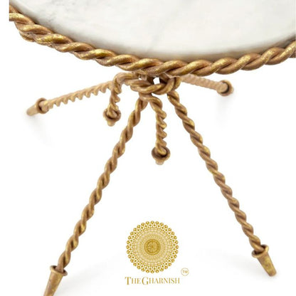 Tazio Marble Side Table - The Gharnish - A Unit of Satkala Creations