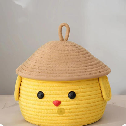 Cartoon Dog Cotton Rope Multipurpose Storage Basket - The Gharnish - A Unit of Satkala Creations