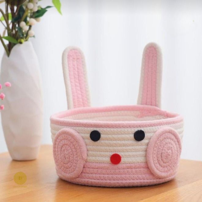 Cotton Rope Cat Shape Basket (13x 11 Inches) - The Gharnish - A Unit of Satkala Creations
