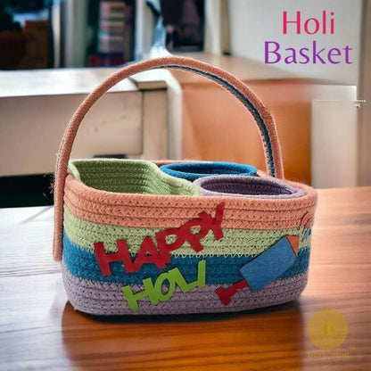 Holi Cotton Rope Storage Basket Hamper by The Gharnish, made of durable cotton rope for organizing and laundry use.