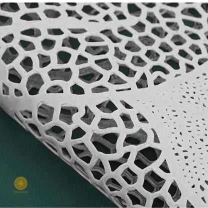 Set of 6 Mapple Leaf-shaped table mats from The Gharnish, 16x16 inches, made of durable storage material.